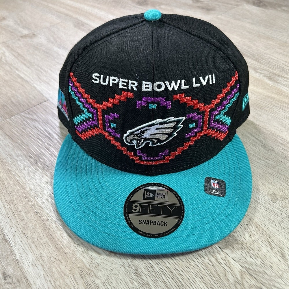New Era Philadelphia Eagles Super Bowl Hat NWT‎ Tarrmac NFL Football Black Cap
